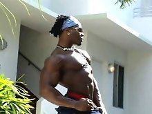 Hot muscle black gay with his huge cock