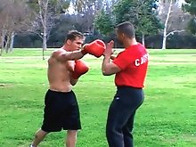 Boxing jocks get nasty in the ring before blowing loads on each other